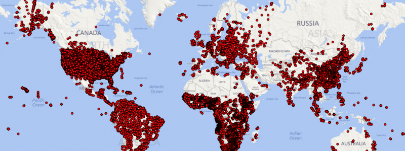 Location of point data (July 2016) Location of point data provided from WoSIS (July 2016)